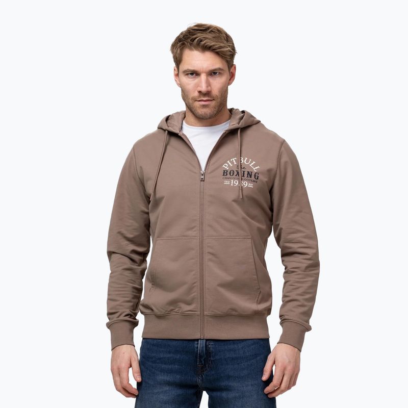 Bluză pentru bărbați Pitbull Bloodline 2 Sweatshirt Zip Hooded brown savana 3