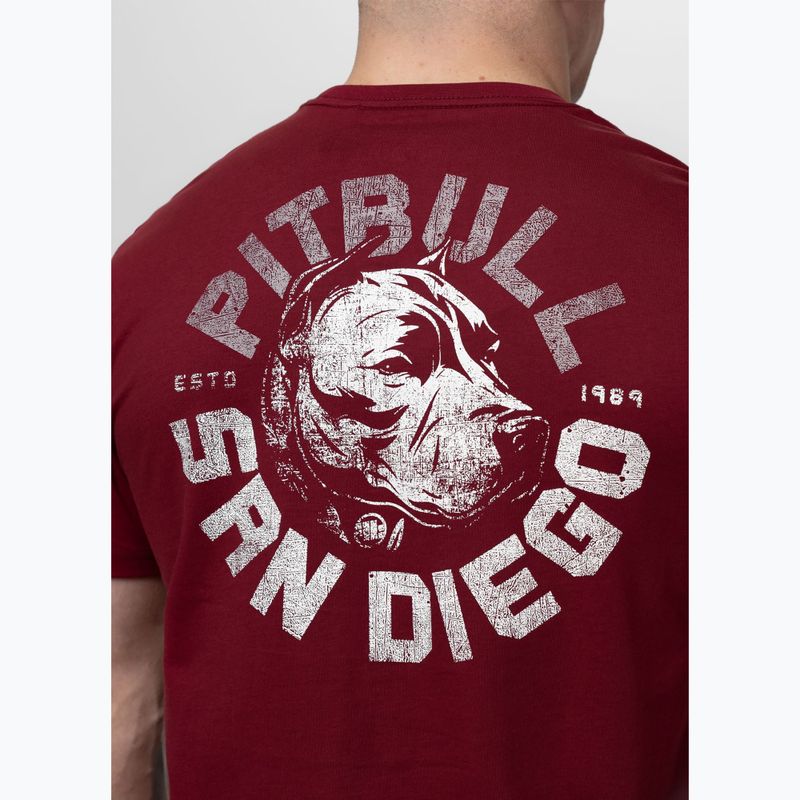 Tricou pentru bărbați Pitbull Dog SD burgundy 3