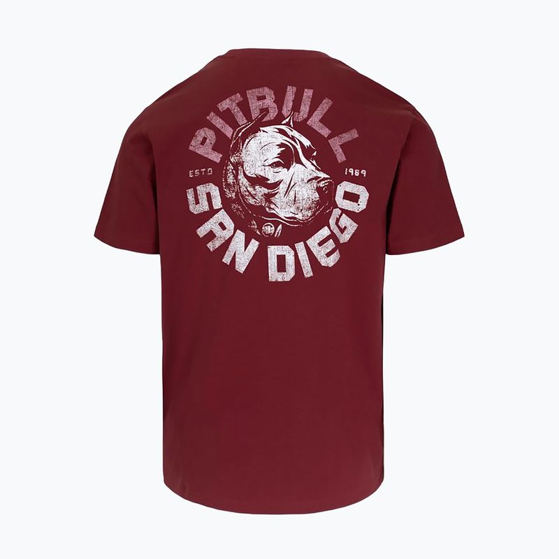 Tricou pentru bărbați Pitbull Dog SD burgundy 5