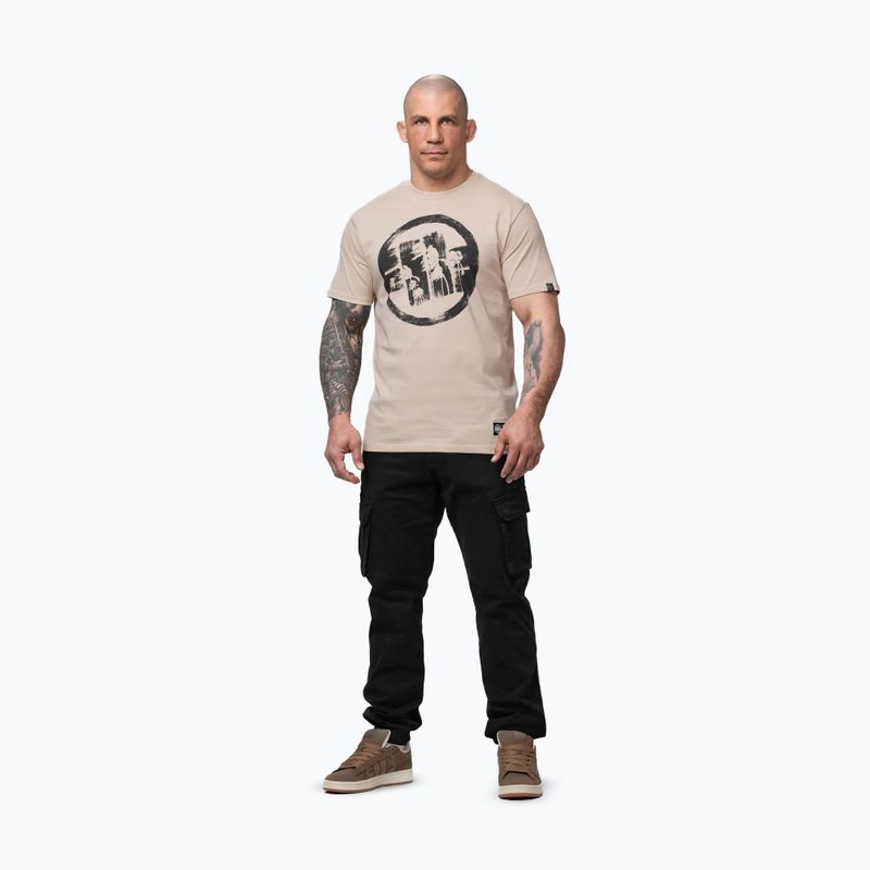 Tricou pentru bărbați Pitbull Palms ultra light sand logo 2