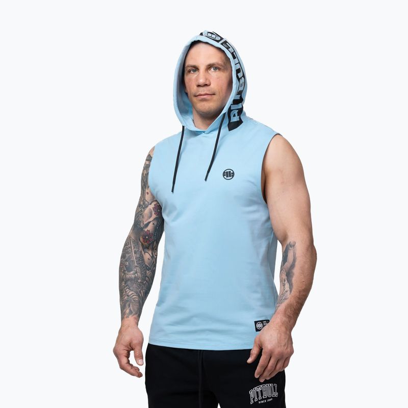 Bluză de antrenament pentru bărbați Pitbull Mercado Hilltop Sleeveless Hooded light blue 4