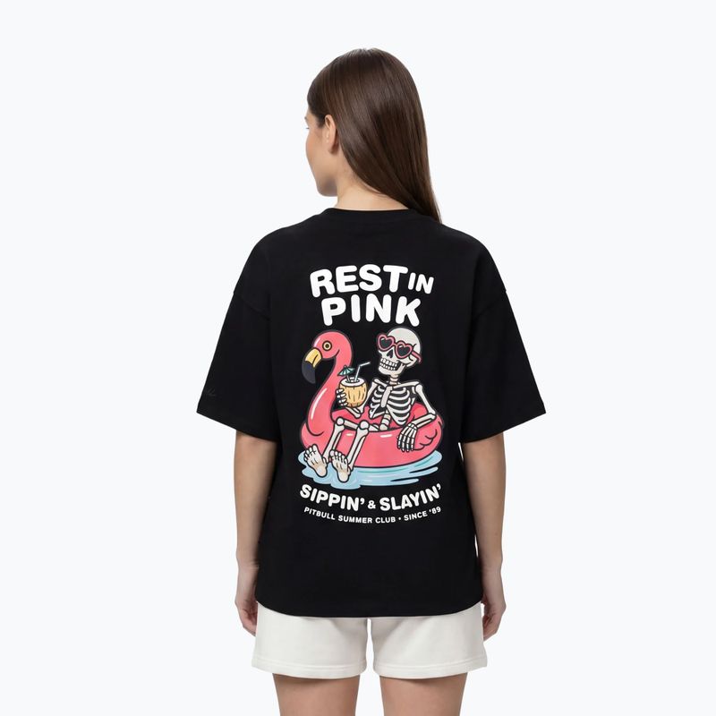 Tricou pentru femei Pitbull Rest In Pink Oversize black 3