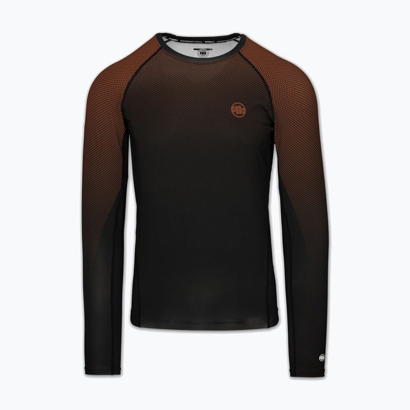Rashguard cu mânecă lungă pentru bărbați Pitbull Belt Rashguard brown 3