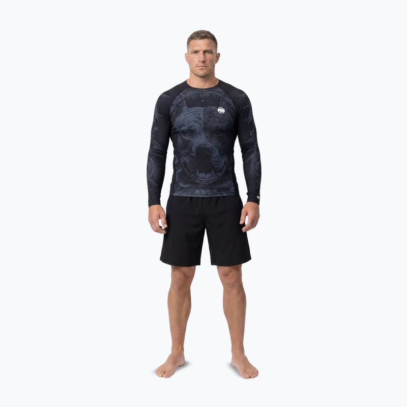 Rashguard cu mânecă lungă pentru bărbați Pitbull World Rashguard black 2