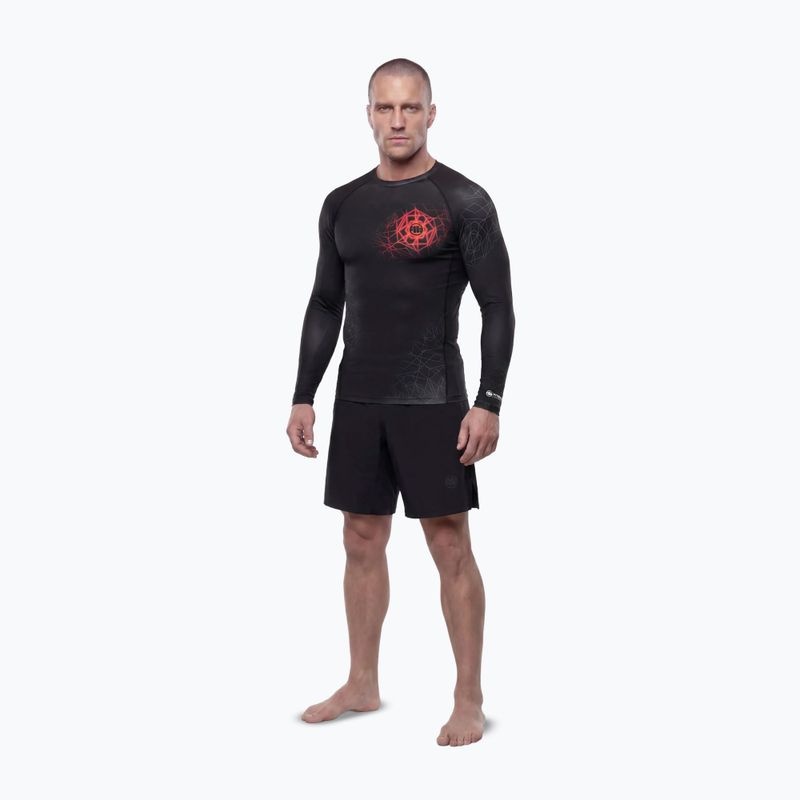 Rashguard cu mânecă lungă pentru bărbați Pitbull Ray Rashguard fluo/red 2