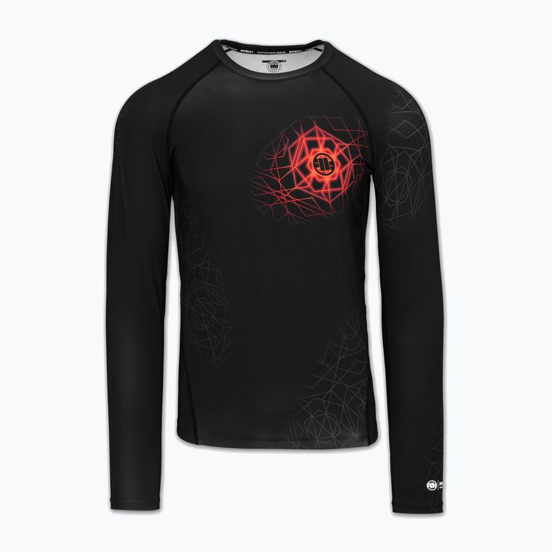Rashguard cu mânecă lungă pentru bărbați Pitbull Ray Rashguard fluo/red 3