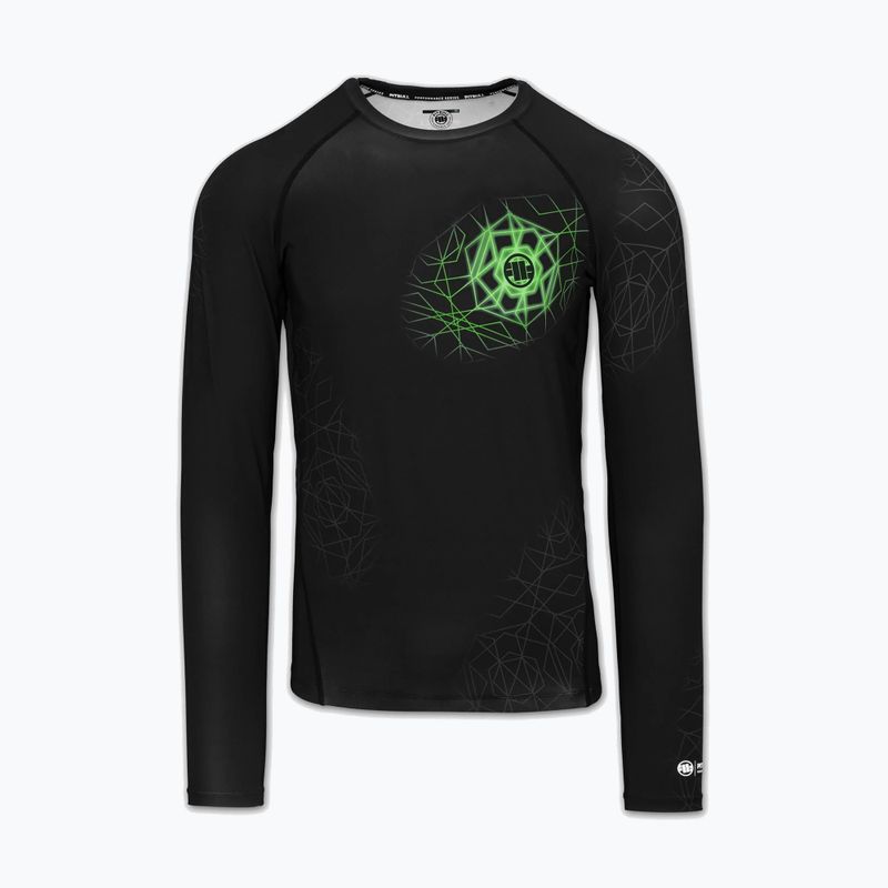 Rashguard cu mânecă lungă pentru bărbați Pitbull Ray Rashguard fluo green 3