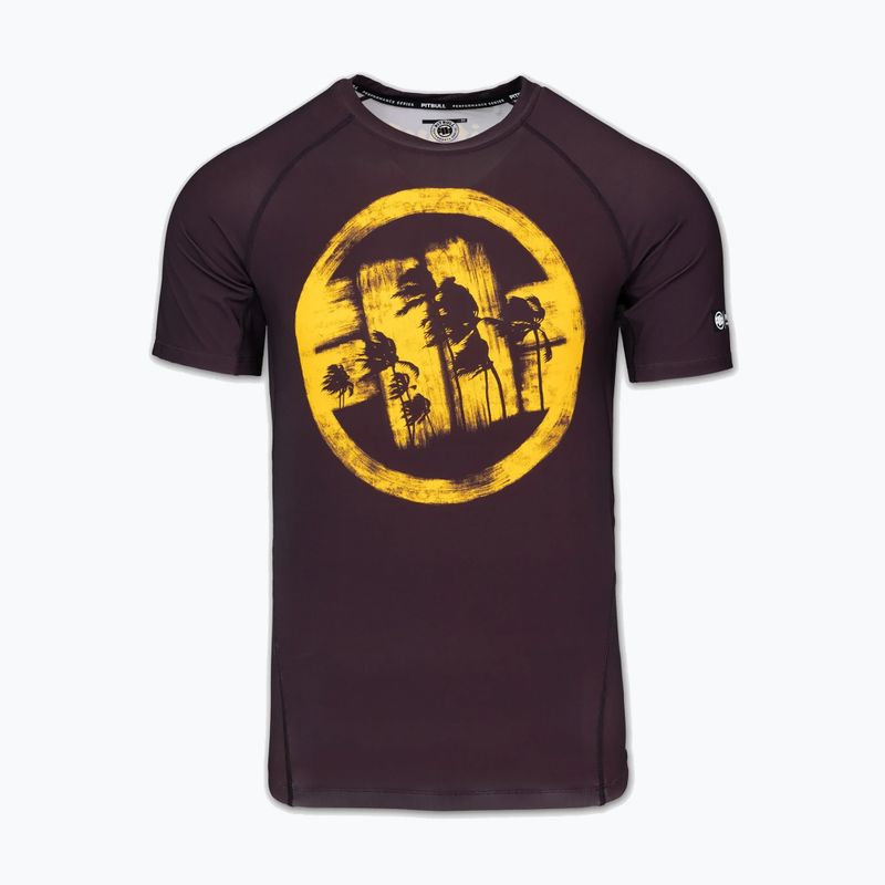 Tricou pentru bărbați Pitbull Rashguard Logo Palms brown 3