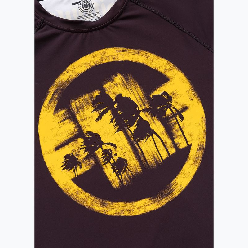 Tricou pentru bărbați Pitbull Rashguard Logo Palms brown 6