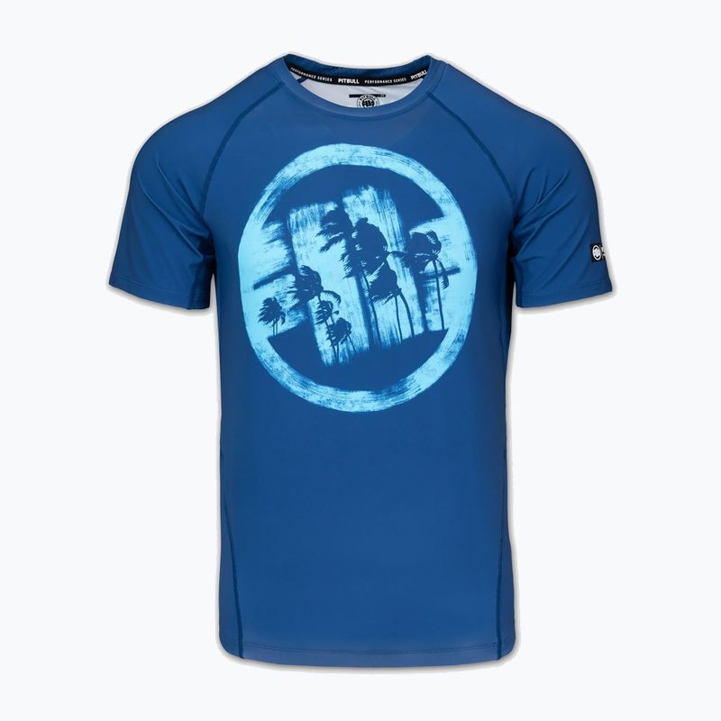 Tricou pentru bărbați Pitbull Rashguard Logo Palms blue 3