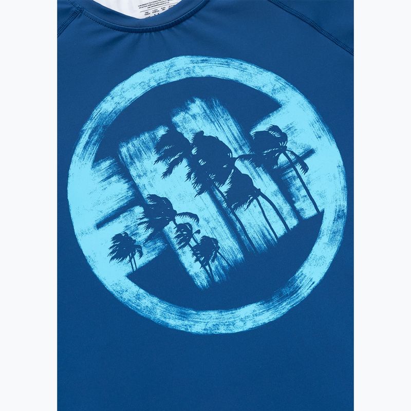 Tricou pentru bărbați Pitbull Rashguard Logo Palms blue 6