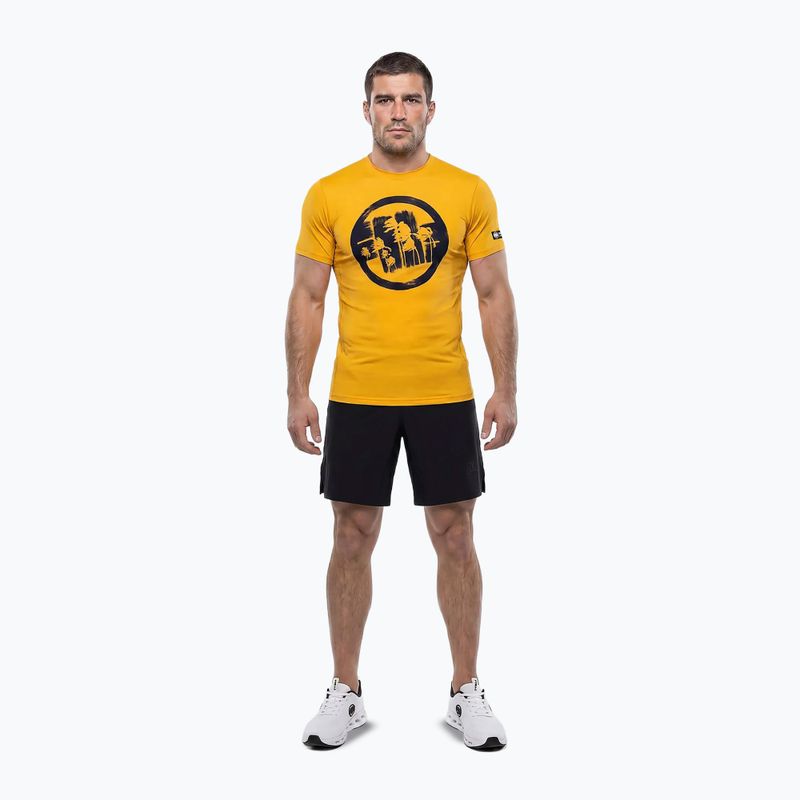 Tricou pentru bărbați Pitbull Palms mesh yellow logo 2