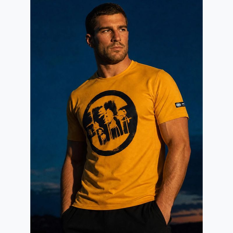 Tricou pentru bărbați Pitbull Palms mesh yellow logo 11
