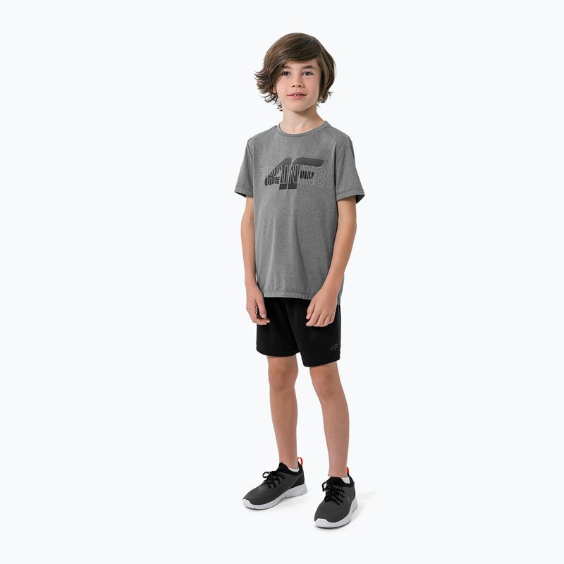 Pantaloni scurți de antrenament pentru copii 4F HJZ22-JSKMTR001 negru 2