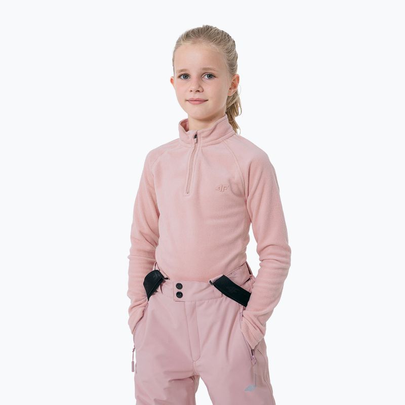 Bluză fleece pentru copii 4F roză HJZ22-JBIDP001