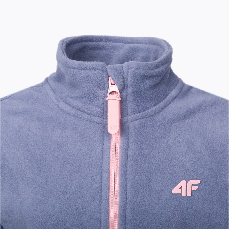 Pulover fleece pentru copii 4F gri HJZ22-JPLD001 4