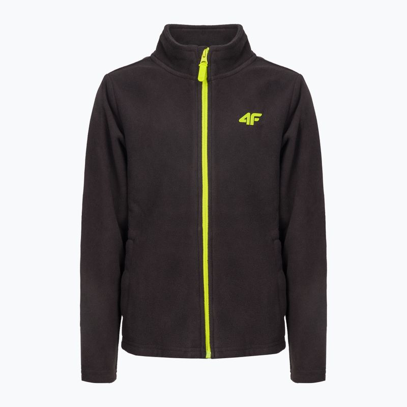 Pulover pentru copii 4F fleece negru HJZ22-JPLM001