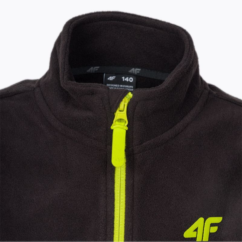 Pulover pentru copii 4F fleece negru HJZ22-JPLM001 3