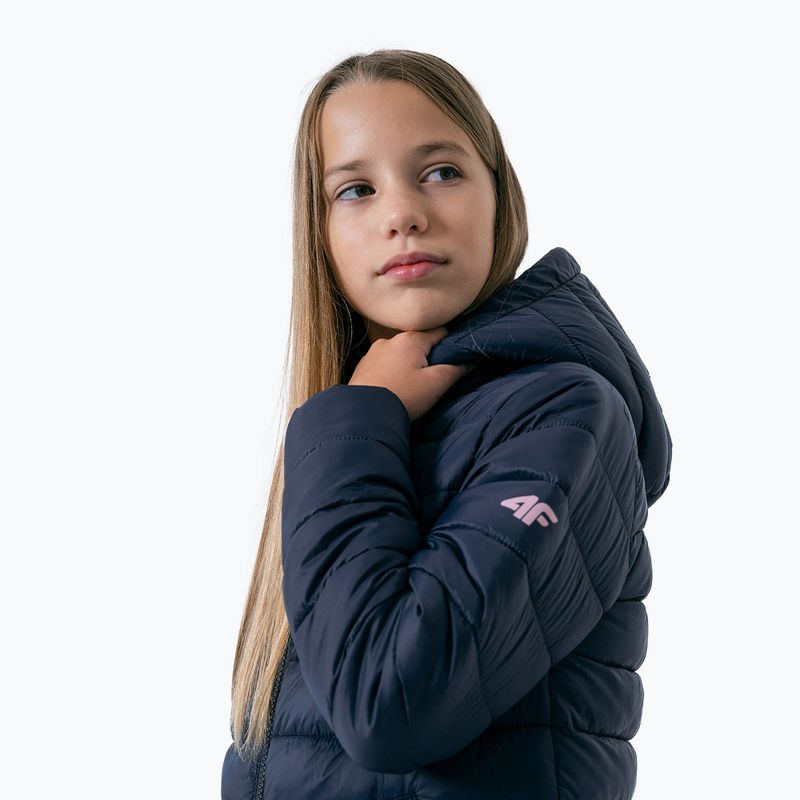 Jachetă de puf 4F pentru copii  albastru marin HJZ22-JKUDP001 3