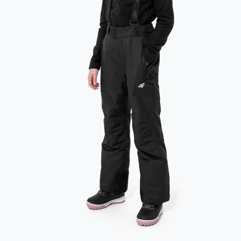 Pantaloni de schi pentru copii 4F JSPDN001 negru HJZ22-JSPDN001