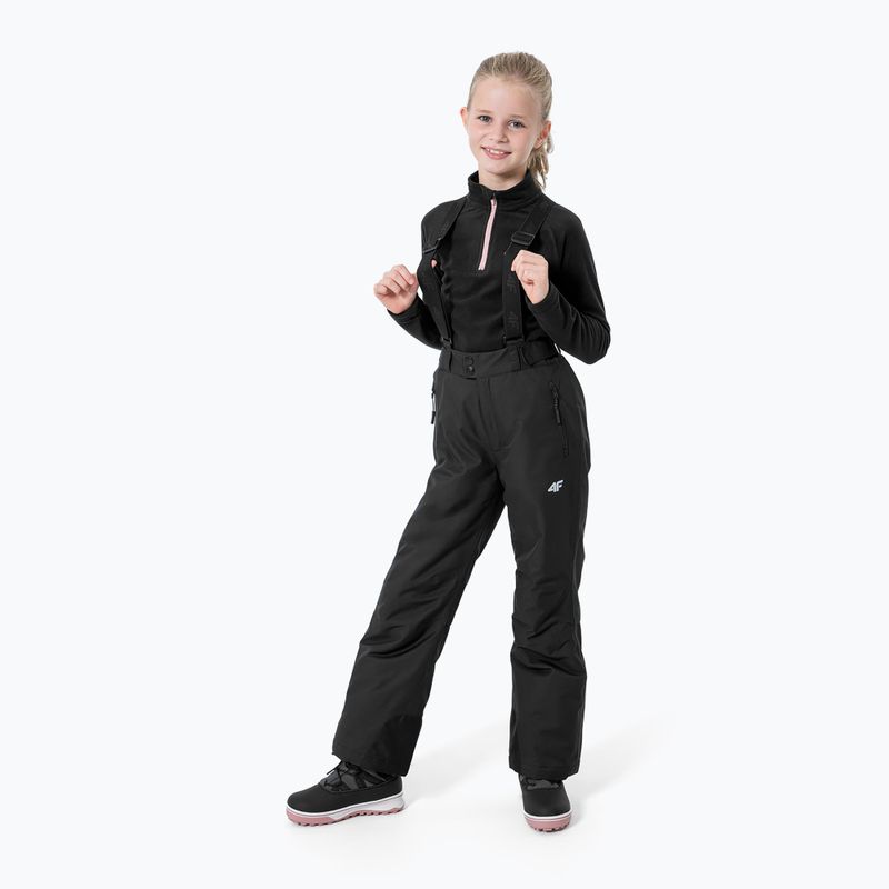 Pantaloni de schi pentru copii 4F JSPDN001 negru HJZ22-JSPDN001 2