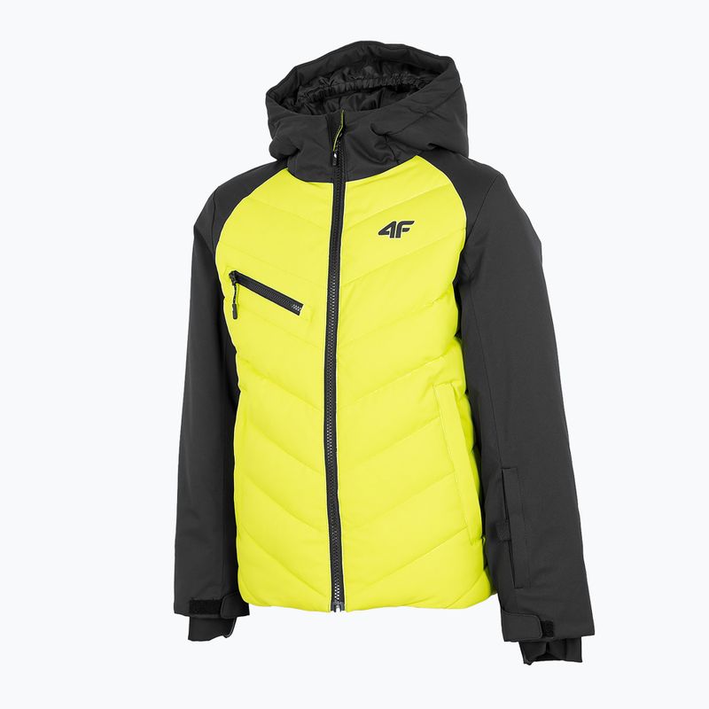 Jachetă de schi pentru copii 4F JKUMN003 negru-verde HJZ22-JKUMN003 3