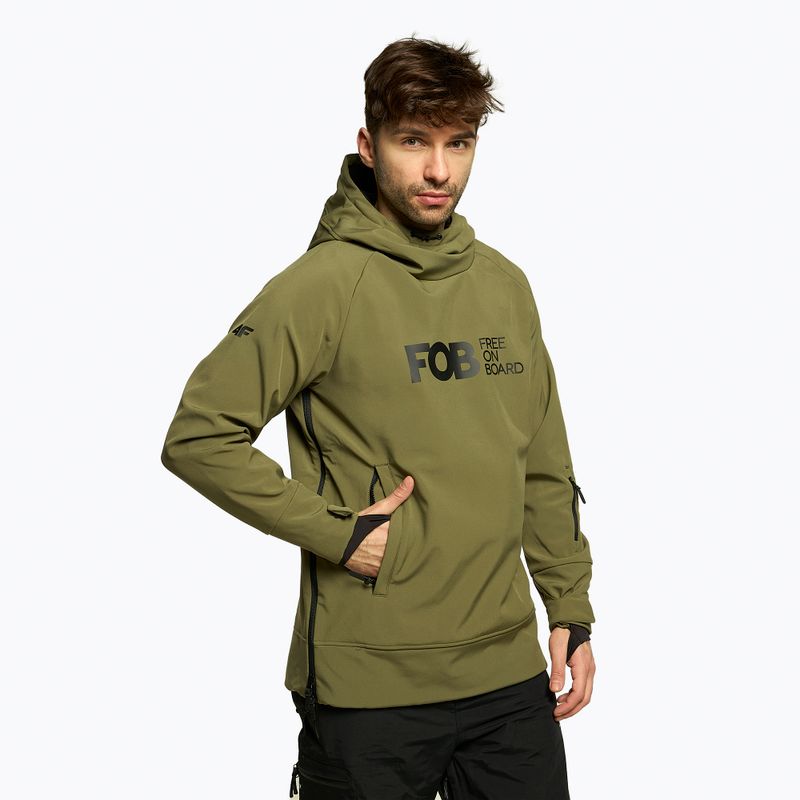 Jachetă de snowboard pentru bărbați 4F kaki H4Z22-SFM001F
