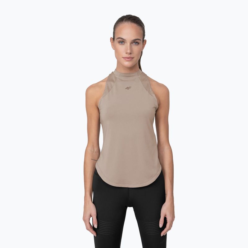 Tricou de antrenament pentru femei 4F H4Z22-TSDF016 bej