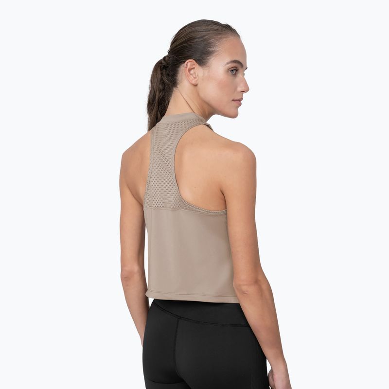 Tricou de antrenament pentru femei 4F H4Z22-TSDF016 bej 2