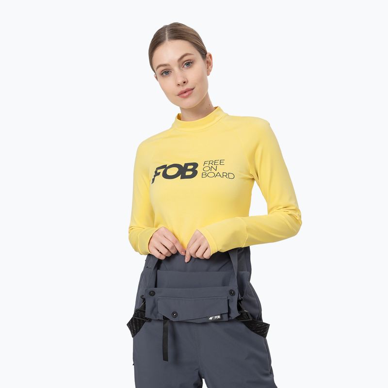 Tricou termic pentru femei 4F galben H4Z22-BIDD030