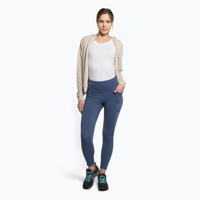 Pantaloni de trekking pentru femei 4F albastru H4Z22-SPDTR060 2
