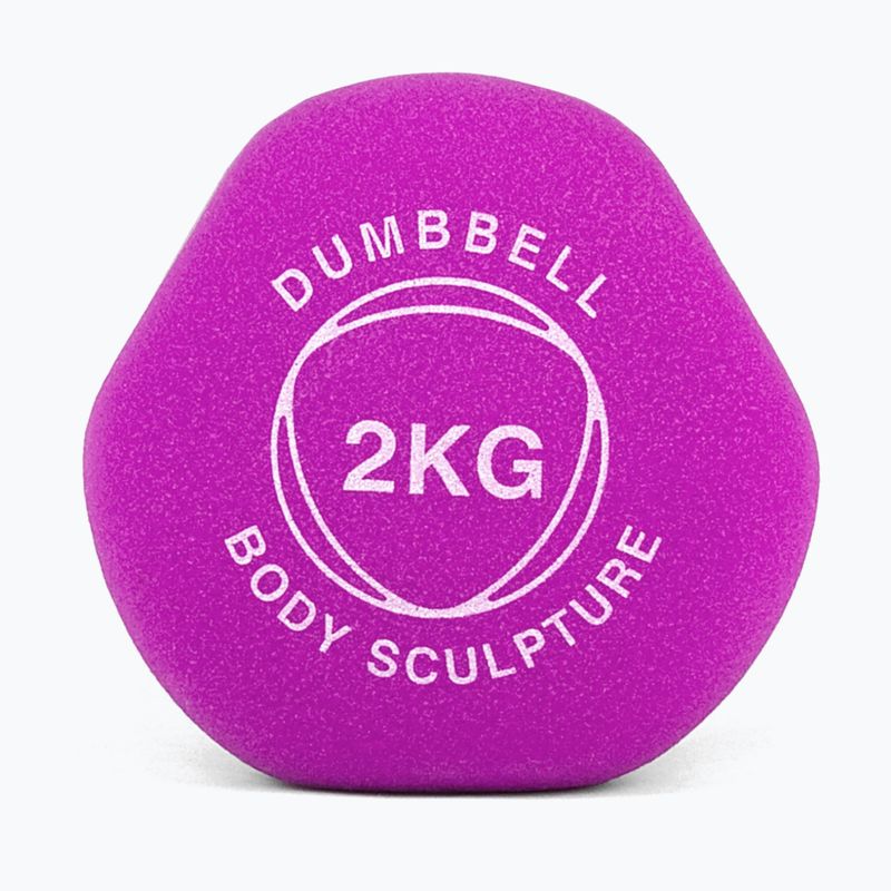 Ganteră cauciucată Body Sculpture BW 513 z PVC 2 kg purple 4