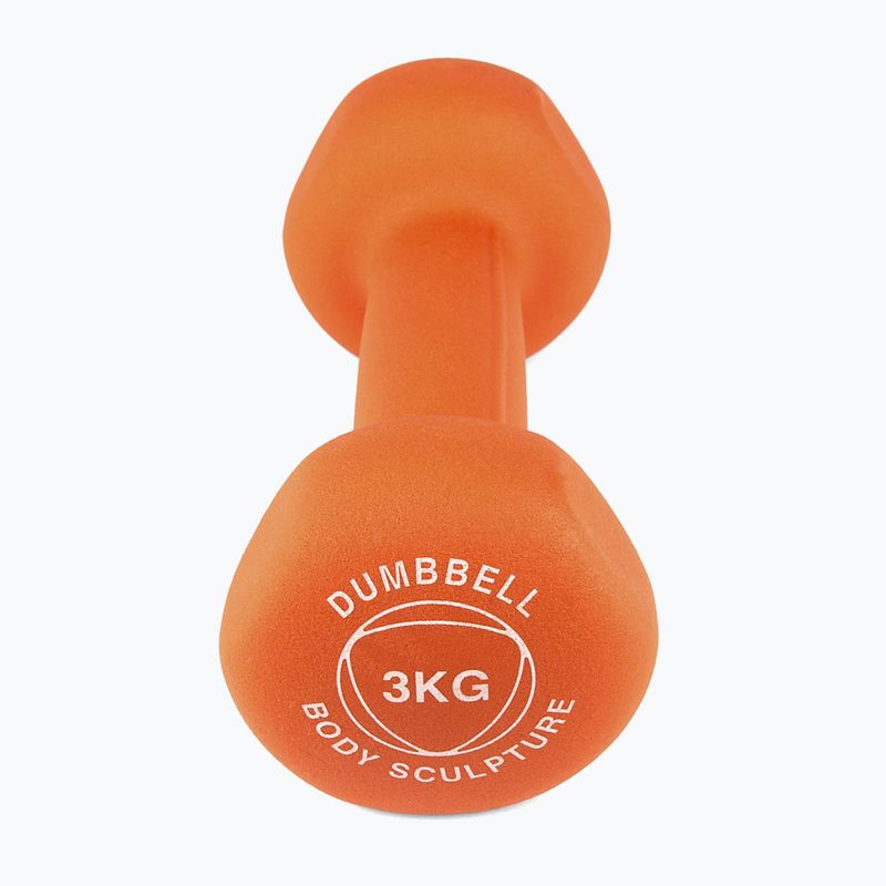 Ganteră cauciucată Body Sculpture BW 513 z PVC 3 kg orange 3