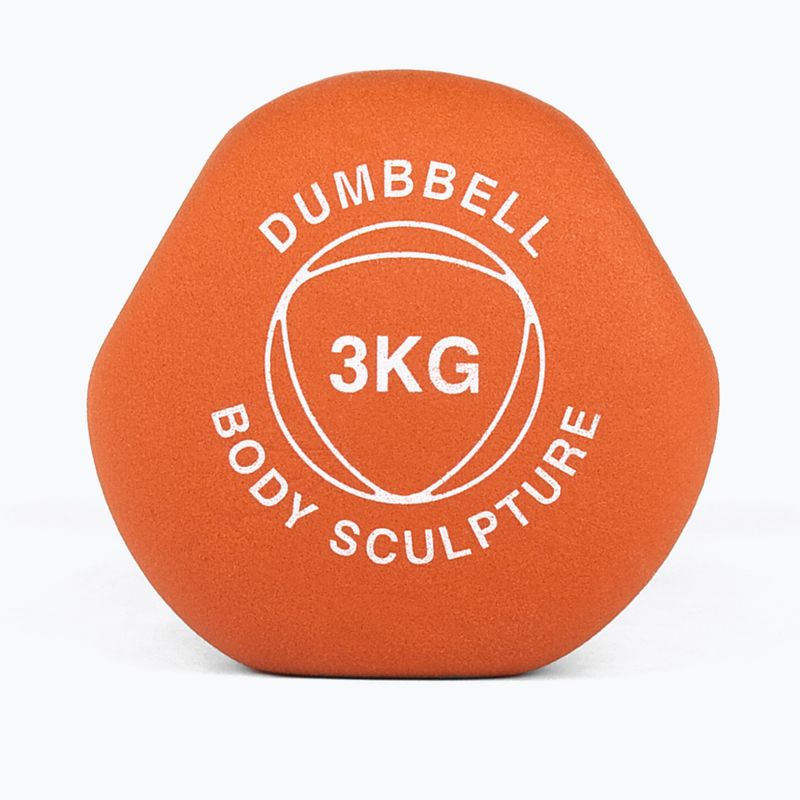 Ganteră cauciucată Body Sculpture BW 513 z PVC 3 kg orange 4
