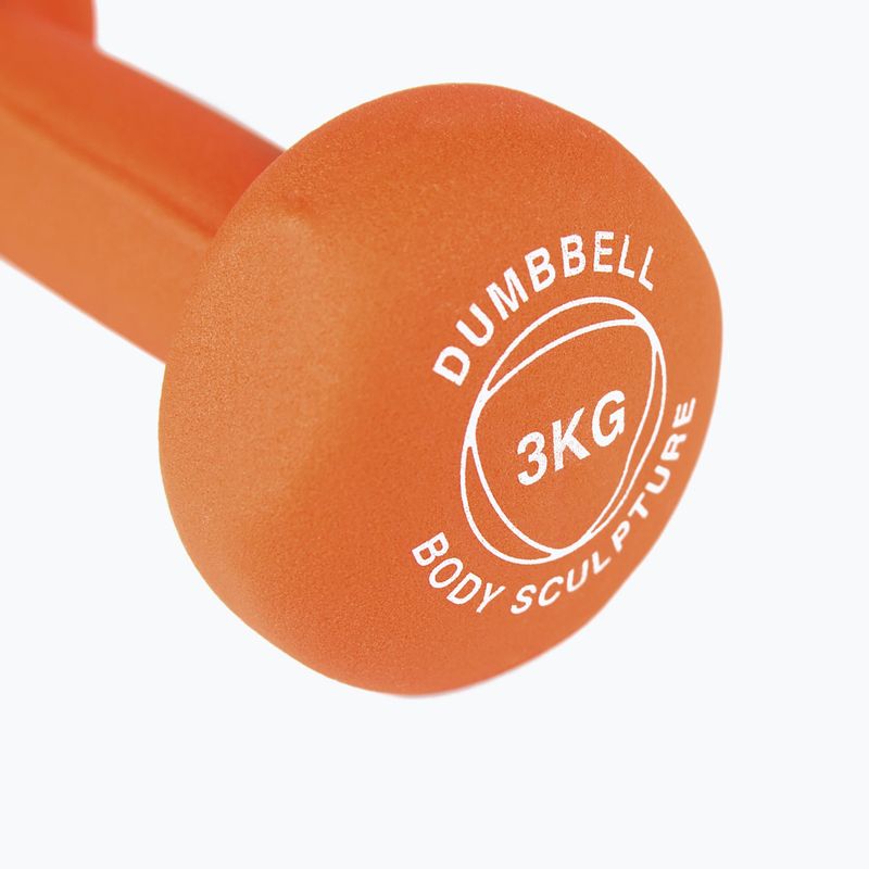 Ganteră cauciucată Body Sculpture BW 513 z PVC 3 kg orange 5