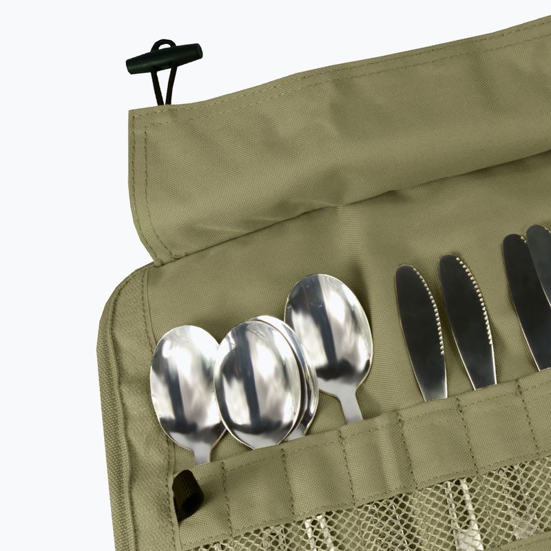 Set de tacâmuri OFFLANDER Camping Cutlery Set with Case green 5