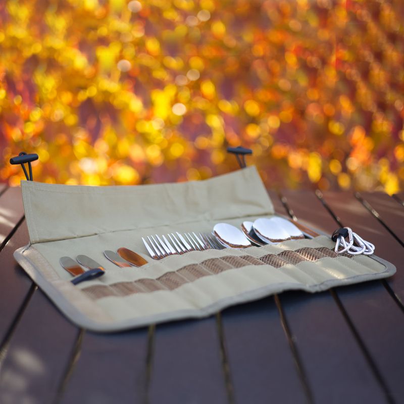 Set de tacâmuri OFFLANDER Camping Cutlery Set with Case green 9