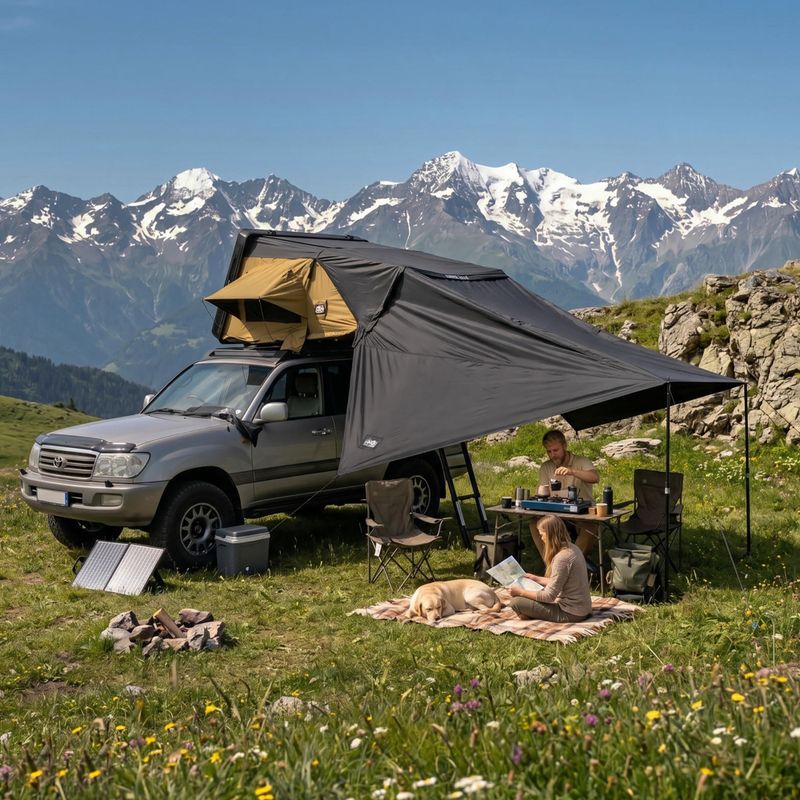 Vestibul pentru cort OFFLANDER Fold 4 do namiotu black 6