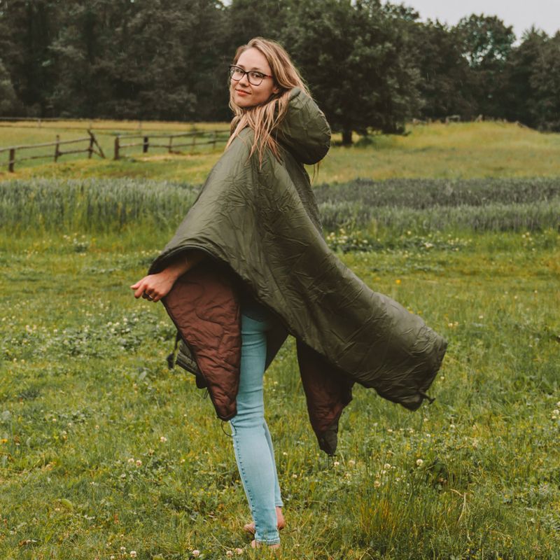 Poncho OFFLANDER Off_Cacc_05 Impermeabil verde/maro 6