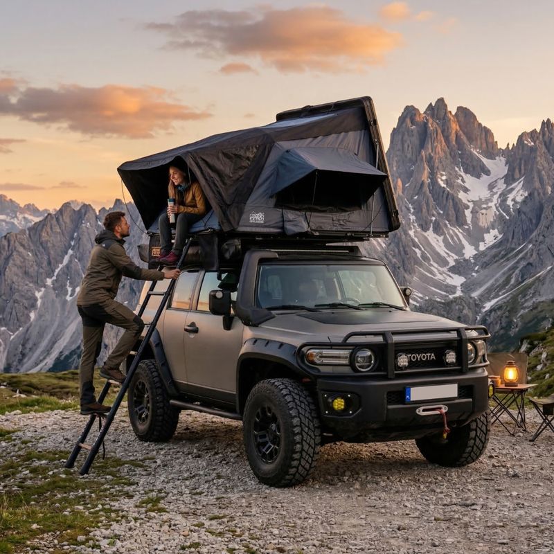 Cort de acoperiș 2-persoane OFFLANDER Fold Y 150 black 10