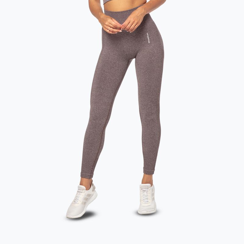 Colanți de antrenament pentru femei  Carpatree Allure Seamless brown melange (pepper corn)