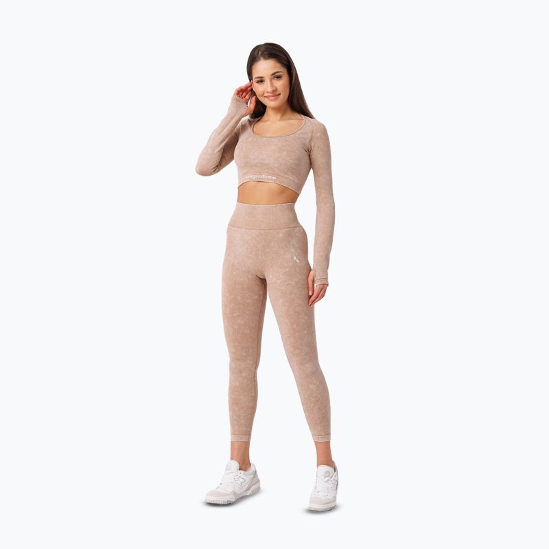Longsleeve de antrenament pentru femei Carpatree Yasmine Seamless beige stone wash 2
