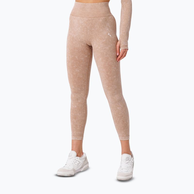 Colanți de antrenament pentru femei  Carpatree Yasmine Seamless beige stone wash