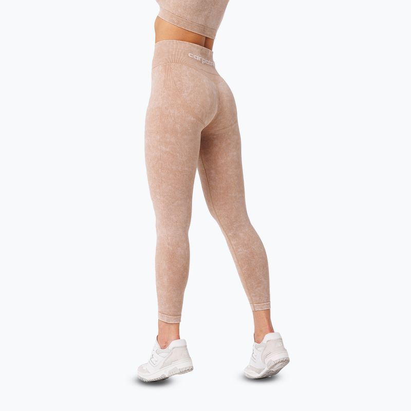 Colanți de antrenament pentru femei  Carpatree Yasmine Seamless beige stone wash 3