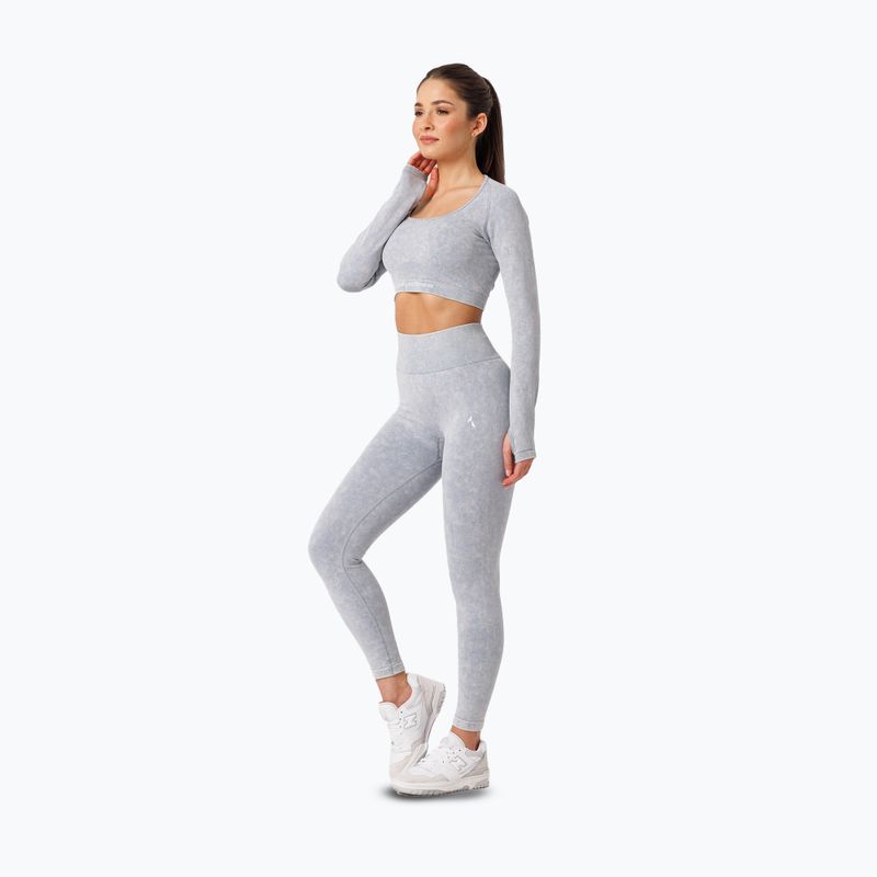 Colanți de antrenament pentru femei  Carpatree Yasmine Seamless blue stone wash 2