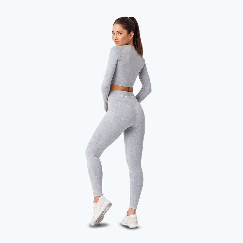 Colanți de antrenament pentru femei  Carpatree Yasmine Seamless blue stone wash 4
