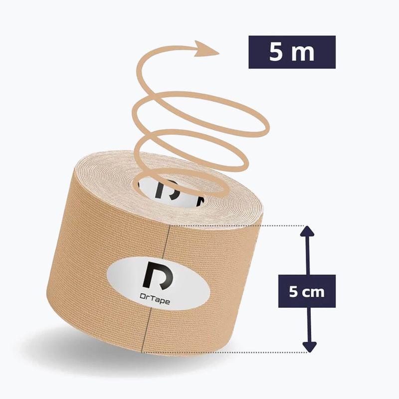 Bandă de kinesiotaping DrTape Kinesiology Tape beige 2