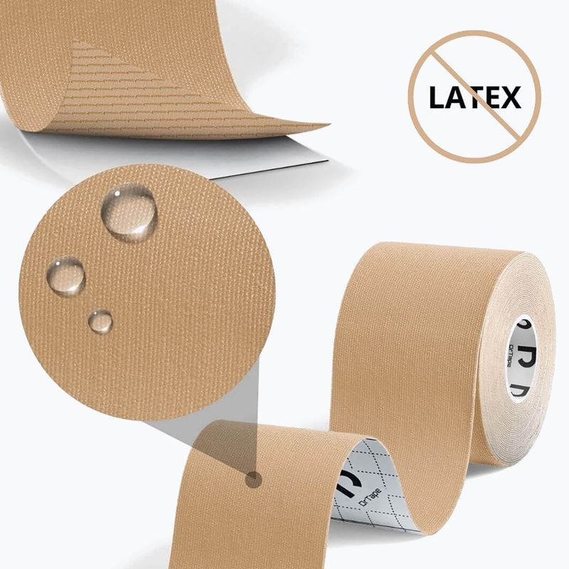Bandă kinesiologică DrTape Kinesiology Tape beige 3