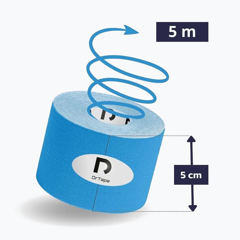 Bandă kinesiologică DrTape Kinesiology Tape blue 2
