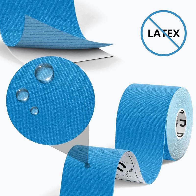 Bandă kinesiologică DrTape Kinesiology Tape blue 3